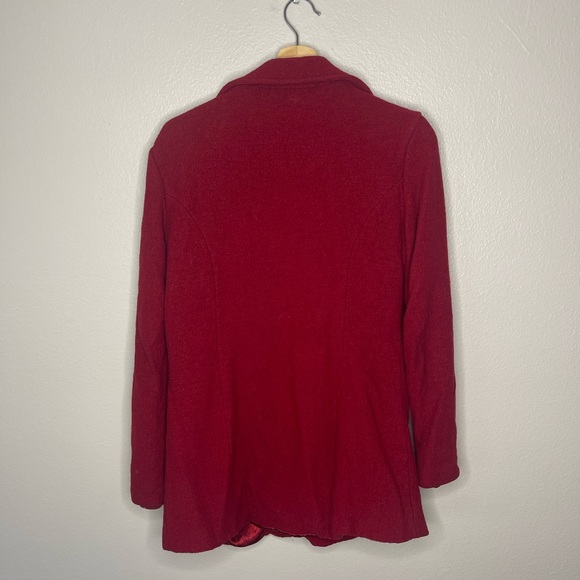 SugarFly Red Wool Blend Winter Fall Coat Jacket Size Medium - Picture 3 of 9